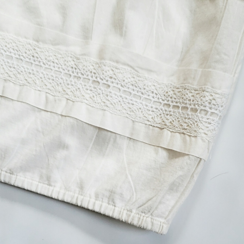 Loft Creamy White Lace Lines Quarter Button Tanm - Picture 3 of 5